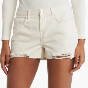 NWT Sz 28 L' Agence white cut off shorts